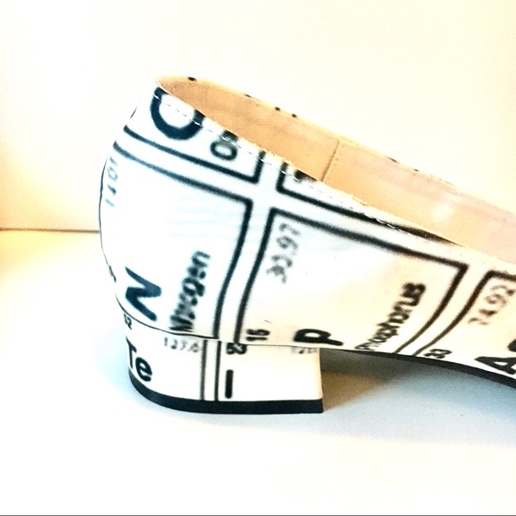 Periodic Table Ballet Block Heel Flats Pointed Toe - Picture 4 of 8